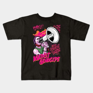 stop genocide pop art Kids T-Shirt